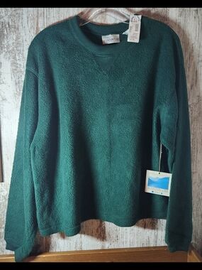 Mountain Lake Forest Green Fleece Crewneck Sweatshirt